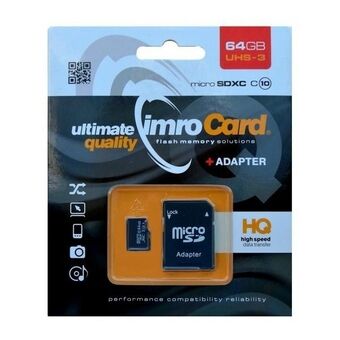 MicroSDXC-minneskort 64GB Imro+ adp 10C UHS-3
