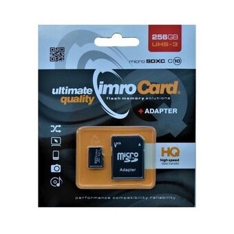 MicroSDXC 256GB Imro + adp 10C UHS-3 minneskort
