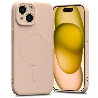 Mercury MagSafe Halv-Silikon iPhone 15 / 14 / 13 6,1" rosa-sandfärgad
