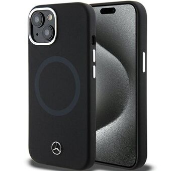 Mercedes MEHMP15S23SCMK iPhone 15 6.1" svart/svart hardcase-silikon med två färger MagSafe.