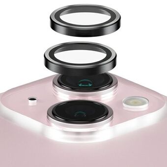 PanzerGlass Hoops Kamera iPhone 15 6.1" / 15 Plus 6.7" svart/svart 1138 kamera linsskydd ring optiska ringar.