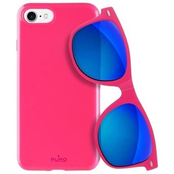 Puro Sunny Kit fodral iPhone 7/8 + glasögon SE 2020 / SE 2022 rosa / rosa IPC747SUNNYKIT1PNK