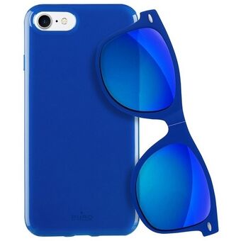 Puro Sunny Kit fodral iPhone 7/8 + glasögon SE 2020 / SE 2022 blå / blå IPC747SUNNYKIT1BLUE