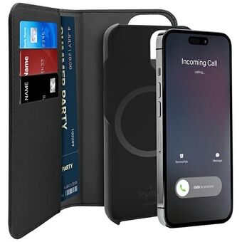 Puro Wallet Avtagbar iPhone 14 Plus 6,7" 2in1 MagSafe svart/svart PUIPC1467BKMAG1BLK