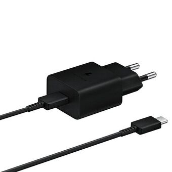 Ład. siec. Samsung EP-T1510XB 15W Snabbladdning + USB-C/USB-C-kabel svart/svart