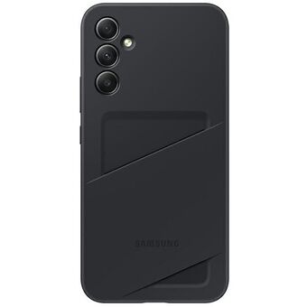 Etui Samsung EF-OA146TBEGWW A14 5G A146, svart/svart korthållarfodral