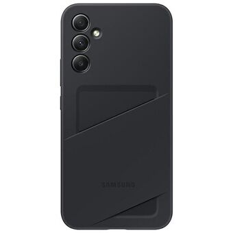Etui Samsung EF-OA346TBEGWW A34 5G A346 svart/svart korthållare skyddsfodral