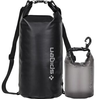 Spigen Universal Waterproof Bag A630 svart / svart Universal två vattentäta väskor (20L och 2L) AMP04534