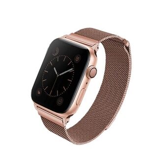 UNIQ-remmen Dante Apple Watch Series 1/2/3/4/5/6/7/8/9/SE/SE2 38/40/41mm i rostfritt stål i roséguld