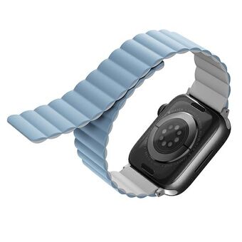 UNIQ rem Revix Apple Watch Series 4/5/6/7 / SE 40 / 41mm. Vändbar Magnetisk vit-blå / vit-blå