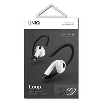 UNIQ Loop Sports öronkrokar AirPods vit-svart / vit-svart dubbelpack