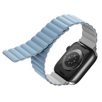 UNIQ-rem Revix Apple Watch Series 4/5/6/7/8 / SE / SE2 / Ultra 42/44 / 45mm. Vändbar Magnetisk vit-blå / vit-blå