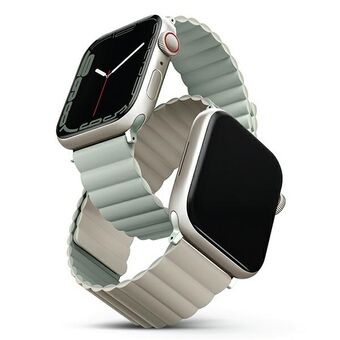 UNIQ-rem Revix Apple Watch Series 4/5/6/7/8 / SE / SE2 / Ultra 42/44 / 45mm. Vändbar magnetisk szałwia-beige / salvia-beige