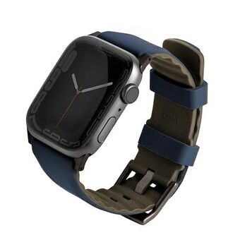 UNIQ-rem Linus Apple Watch Series 4/5/6/7/8 / SE / SE2 / Ultra 42/44 / 45mm. Airosoft Silikon blå / nautisk blå