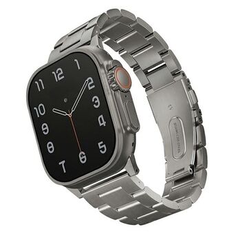 UNIQ-band Köp Apple Watch 42/44/45/49mm Serie 1/2/3/4/5/6/7/8/9/SE/SE2/Ultra/Ultra 2 i rostfritt stål silver/titan.