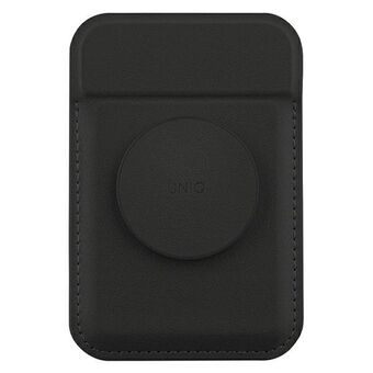 UNIQ Flixa magnetiskt kortplånbok med stöd svart/jet black MagSafe