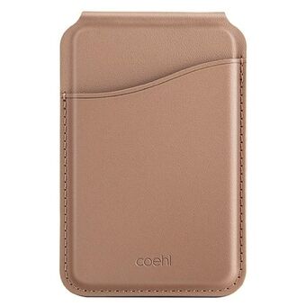 UNIQ Coehl är en magnetisk plånbok med spegel och ställ, i färgen beige/dusty nude.