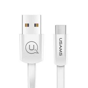 USAMS U2 USB-C platt kabel 1,2 m vit / vit SJ200TC02 (US-SJ200)