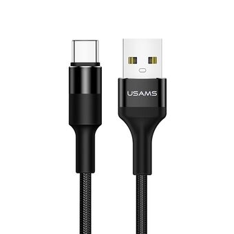 USAMS Kabel flätad U5 2A USB-C svart 1,2m SJ221TC01 (US-SJ221)