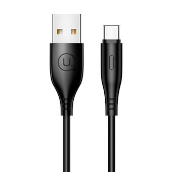 USAMS kabel U18 USB-C 2A snabbladdning 1m svart / svart SJ267USB01 (US-SJ267)