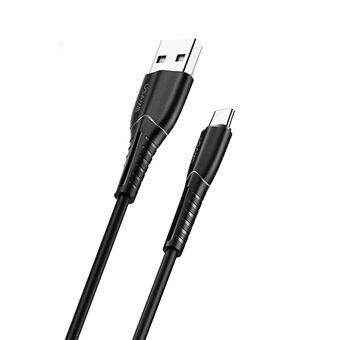 USAMS Kabel U35 USB-C 2A Snabbladdning 1m svart/svart SJ366USB01 (US-SJ366)