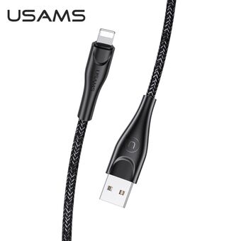 USAMS U41 kabel med dragkedja 1m 2A svart / svart SJ391USB01 (US-SJ391) Snabbladdning