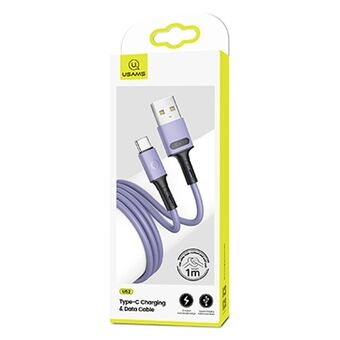 USAMS-kabel U52 USB-C 2A snabbladdning 1m lila / lila SJ436USB04 (US-SJ436)