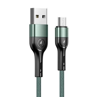 USAMS U55 flätad kabel 2A micro USB grön/grön 1m SJ450USB02 (US-SJ450)