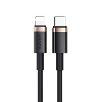 USAMS kabel U63 USB-C för Lightning 1,2m 20W PD Fast Charge svart / svart SJ484USB01 (US-SJ484)