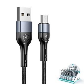USAMS U55 2A micro USB-kabel, 1 st. för set U55 svart / svart 1m SJ450ZJ01 (US-SJ450) SJ450USBSG01