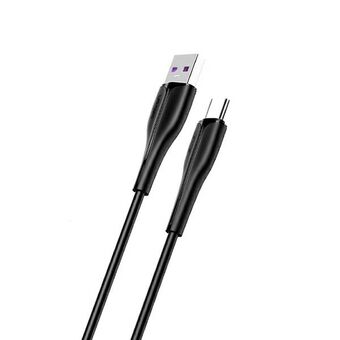 USAMS kabel U38 USB-C 5A snabbladdning för OPPO / HUAWEI 1m svart / svart SJ376USB01 (US-SJ376)