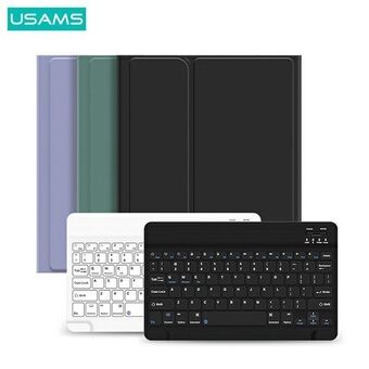 USAMS-fodral Winro med tangentbord för iPad 10.2" grönt fodral-vit tangentbord IP1027YR02 (US-BH657)