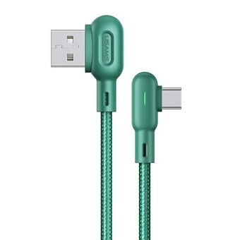 USAMS U57 USB-C vinklad kabel 1,2m 2A grön/grön SJ457USB02 (US-SJ457)