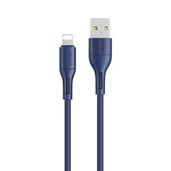 USAMS kabel U68 lightning 2A snabbladdning 1m blå/blå SJ500USB03 (US-SJ500)
