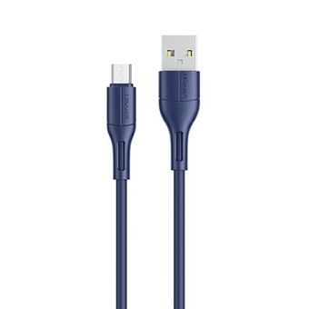 USAMS-kabel U68 microUSB 2A snabbladdning 1m blå/blå SJ502USB03 (US-SJ502)