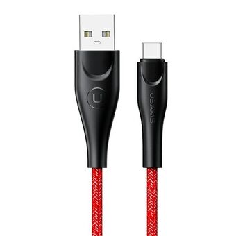 USAMS U41 USB-C-kabel 2m 2A röd/röd SJ395USB02 (US-SJ395)