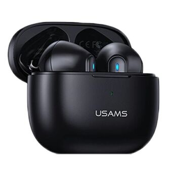 USAMS Bluetooth 5.2 TWS Hörlurar NX10 Series Dual mic Trådlös Svart / Svart BHUNX01