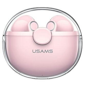 USAMS Bluetooth 5.1 hörlurar TWS BU-serien trådlös rosa / rosa BHUBU04