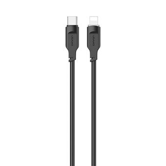 USAMS USB-C till Lightning PD Snabbladdning Lithe Series-kabel 1,2m 20W Svart/Svart SJ566USB01 (US-SJ566)