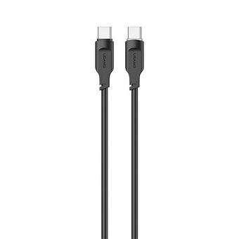 USAMS USB-C till USB-C PD snabbladdningskabel 1,2 m 100 W Lithe Series Svart/Svart SJ567USB01 (US-SJ567)