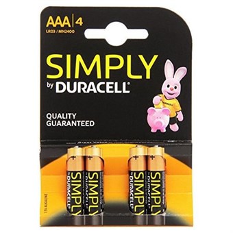Duracell Simply AAA batteri - 4 st.