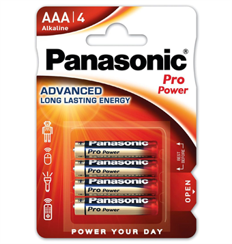 Panasonic Pro Power Alkaline AAA-batterier - 4 st