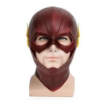 Masca Flash Cosplay Barry Allen Full Face Latex Mask - Halloween Party - Vuxen