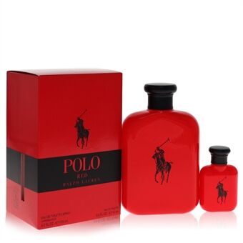 Polo Red by Ralph Lauren - Gift Set -- 4.2 oz Eau De Toilette Spray + 0.5 oz Mini EDT - för män