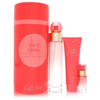 Perry Ellis 360 Coral by Perry Ellis - Gift Set -- 3.4 oz Eau de Parfum Spray + .25 oz Mini EDP Spray + 3 oz Shower Gel - för kvinnor