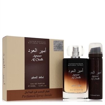 Ameer Al Oudh by Lattafa - Gift Set -- 3.4 oz Eau De Parfum Spray + 1.7 oz Perfumed Spray - för män
