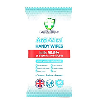 Green Shield Anti-Viral Cleansing Wipes - Fickstorlek - 15 st.