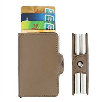 ISafe 2.0 Dubbel läderkorthållare för kreditkort - Grå
