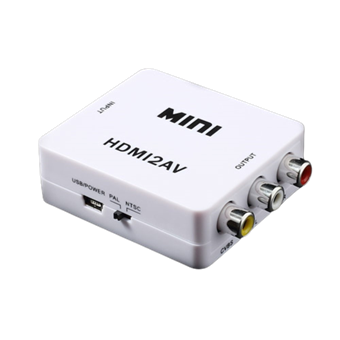 Mini Full HD 1080P HDMI till AV CVBS Adapter - Vit