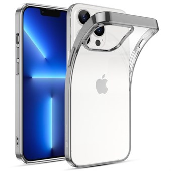 iPhone 13 Pro Max - Transparent skal med silverkant